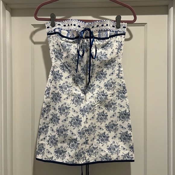 NWT With Jean Sabrin Dress Toile Papillon Strapless Corset Lace Butterfly M - Picture 5 of 10